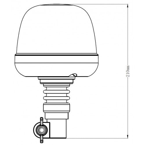 ORANGE roof flashing light - 10 LED - R10/R65 - bracket mounting - flex