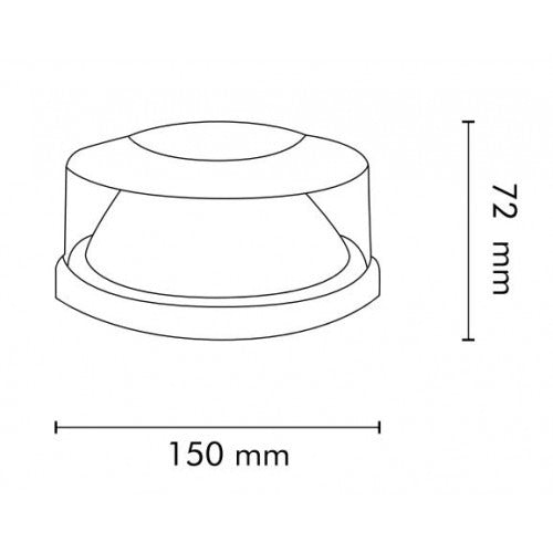 Roof rotating light ORANGE - 48 LED - R10 / R65 - E-mark - magnetic mounting