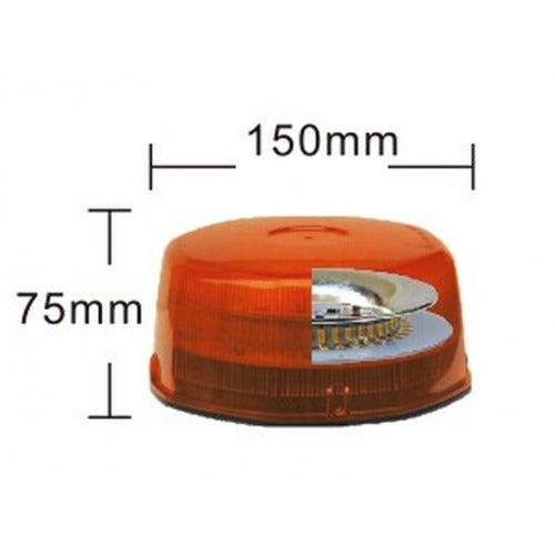 Roof rotating light ORANGE - 48 LED - R10 / R65 - E-mark - magnetic mounting