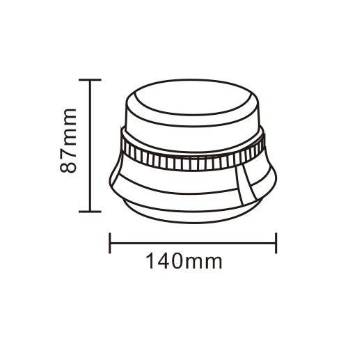 LED Beacon / Roof Flasher - 8 LEDs - R10 / R65 - Orange - Rotating LEDs