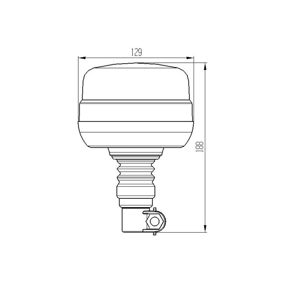 ORANGE roof flashing light - 39 LED - R10/R65 - Flex mounting
