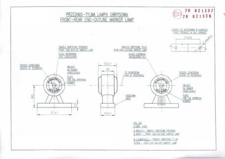Feu de position latéral à LED 12/24 V - Rouge/Blanc 6 LED - L1162