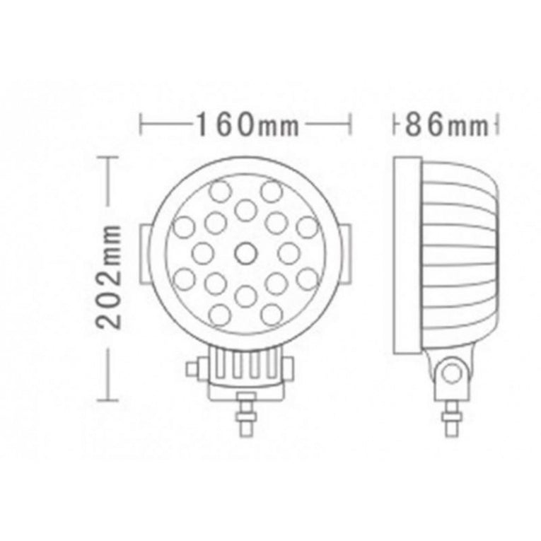 Projecteur LED - 16 x 3 watts - éclairage avant - BLANC - TOUT-TERRAIN - Rond