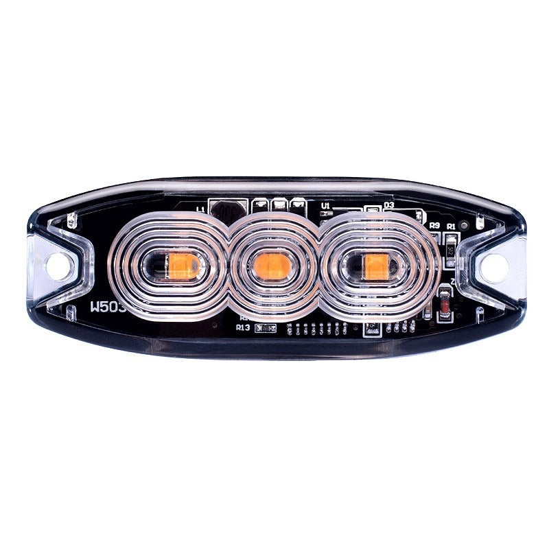 LED strobe - R65 - 4 flash patterns - 3-LED - Orange - 12-24 Volt - IP67