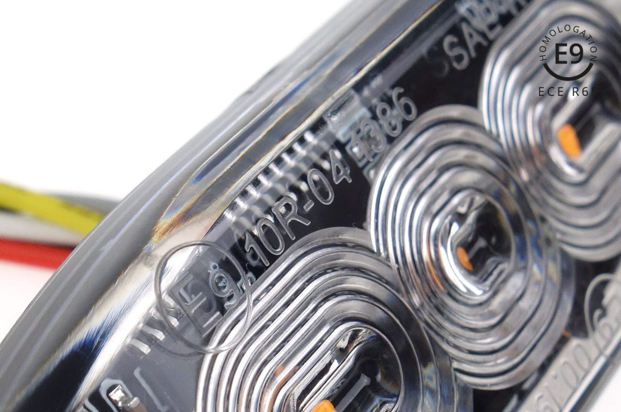 LED strobe - R65 - 4 flash patterns - 3-LED - Orange - 12-24 Volt - IP67