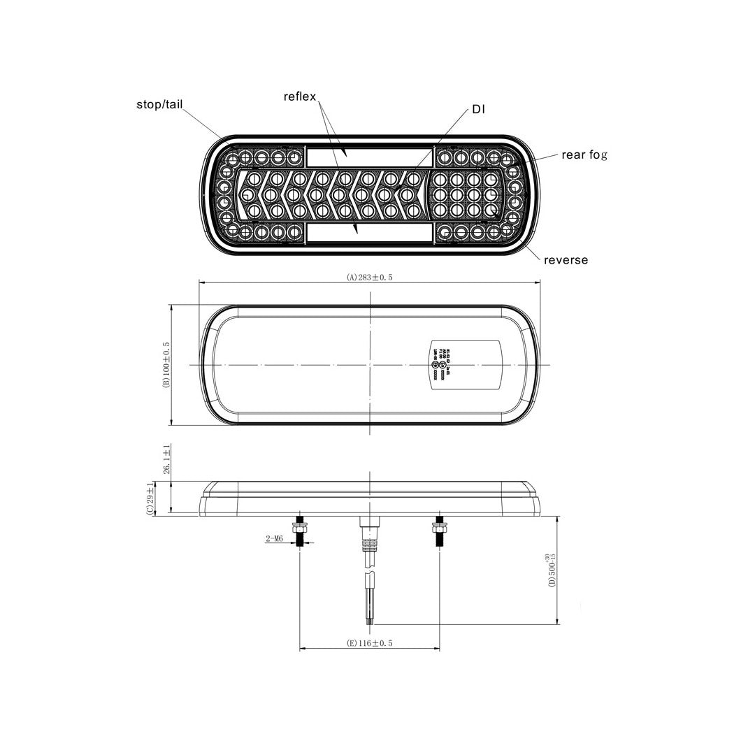 Feu arrière à LED - Combiné avec clignotant dynamique - Homologué ECE