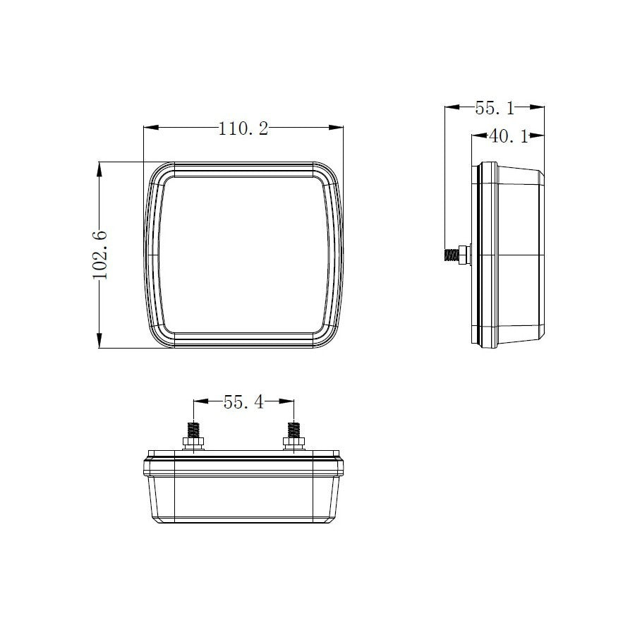 Feu arrière combiné à LED - 12/24 V - 4 en 1 - 34 LED - Gauche + droite