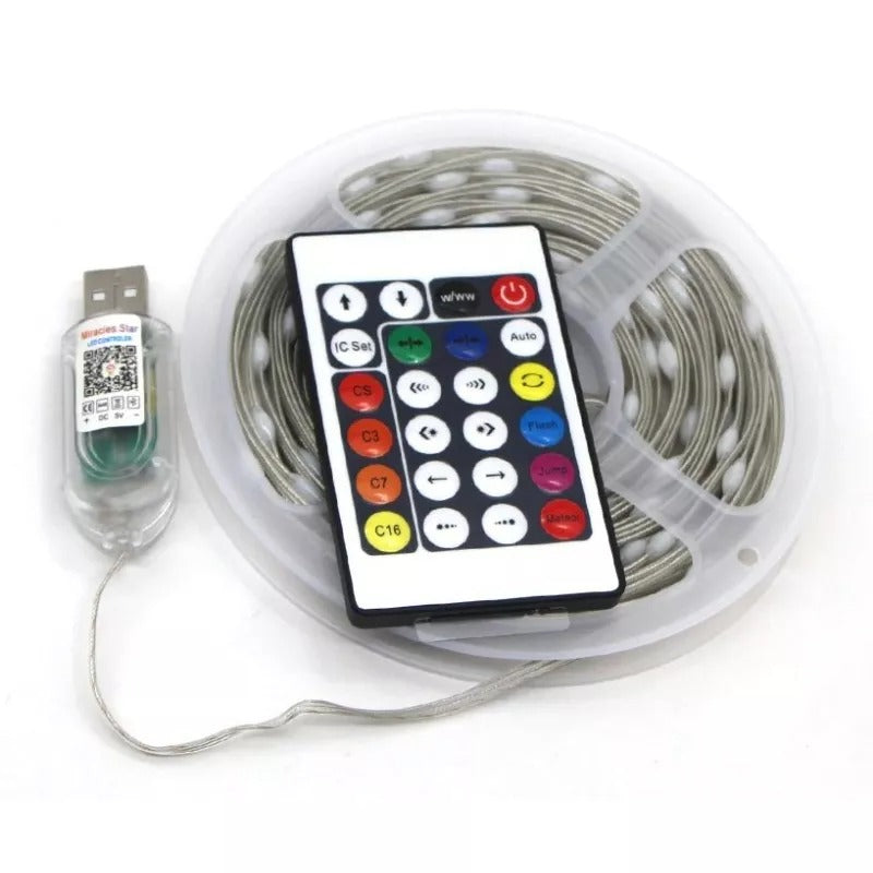 RGB light string 10 meters USB - programmable - 100 LEDs - Dreamcolor