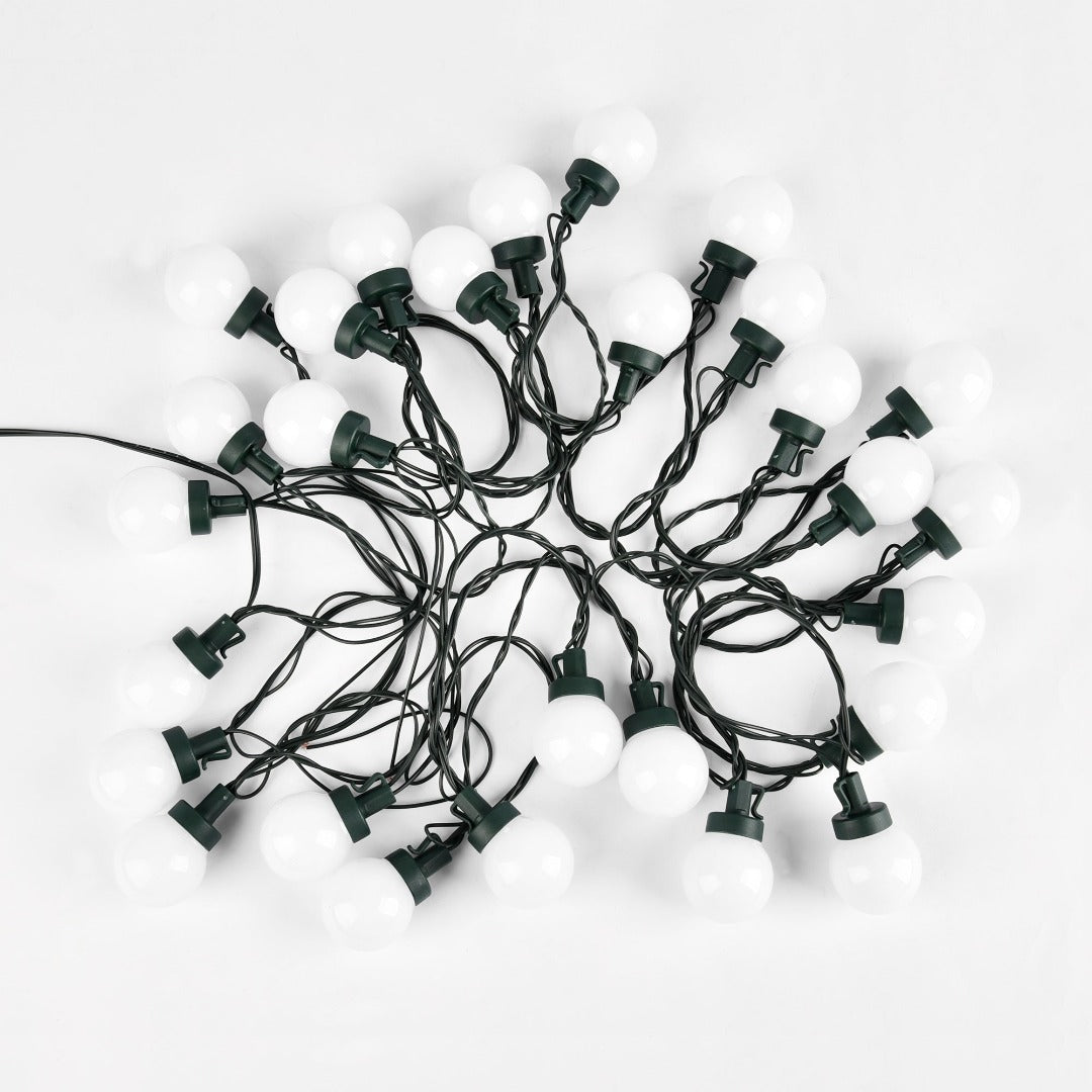 Guirlande lumineuse LED de Noël - Boules blanc chaud - Lot de 30 - 9 mètres - Connectable