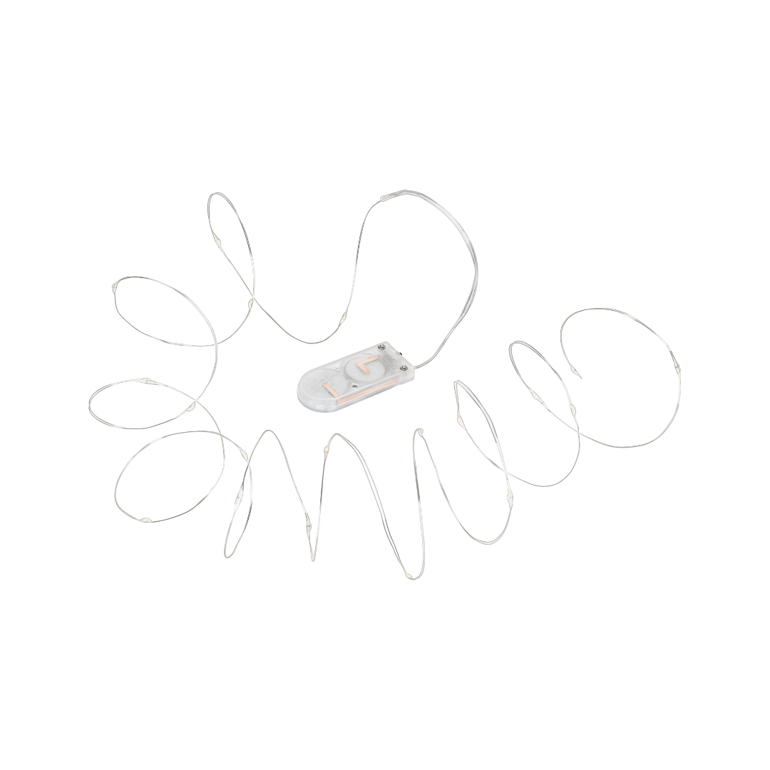 Christmas LED lights - Ultra thin - Cold white - 2 meters - Battery operated