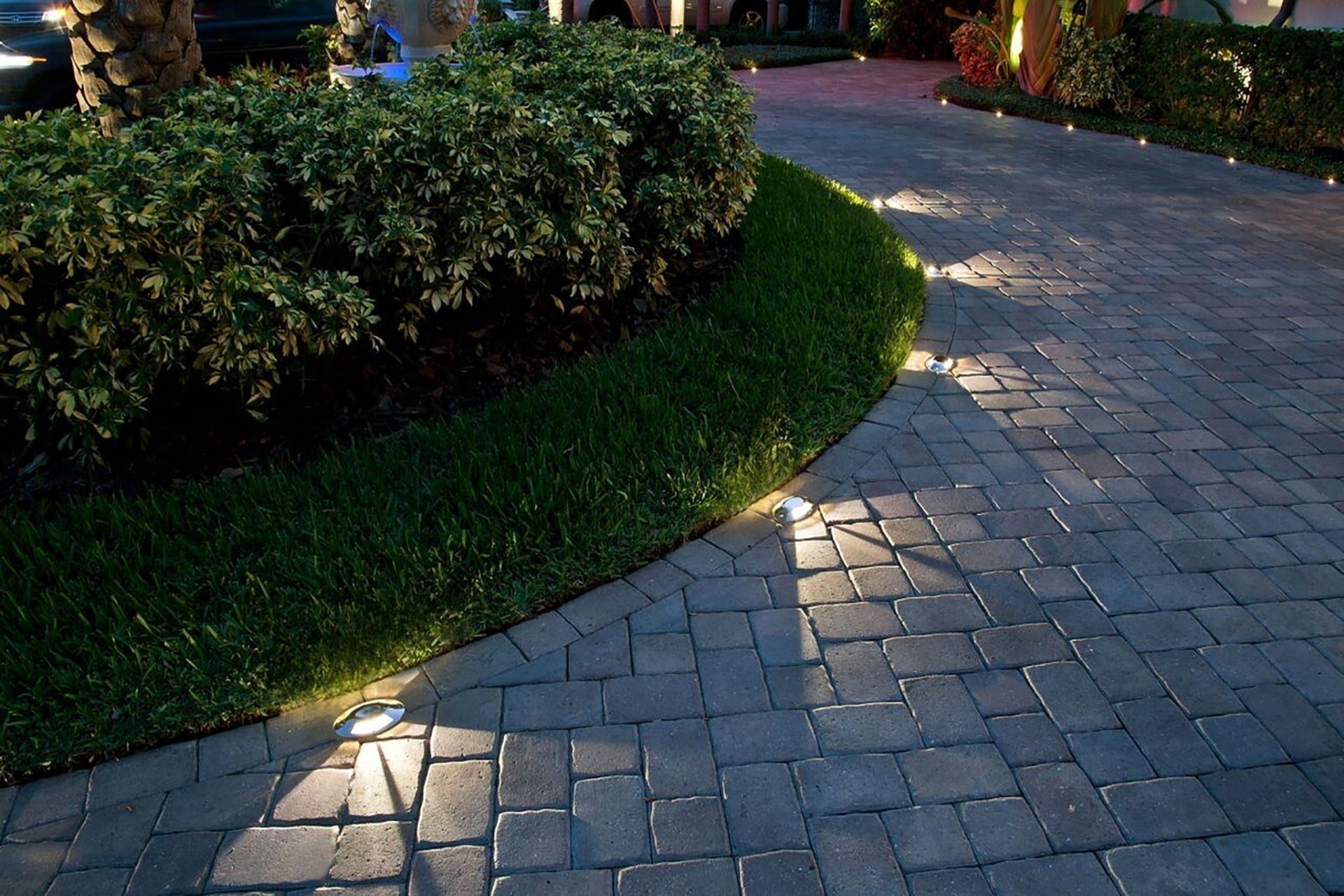 LED ground spot - garden path 1 side - 42mm - warm white - 3W - Black
