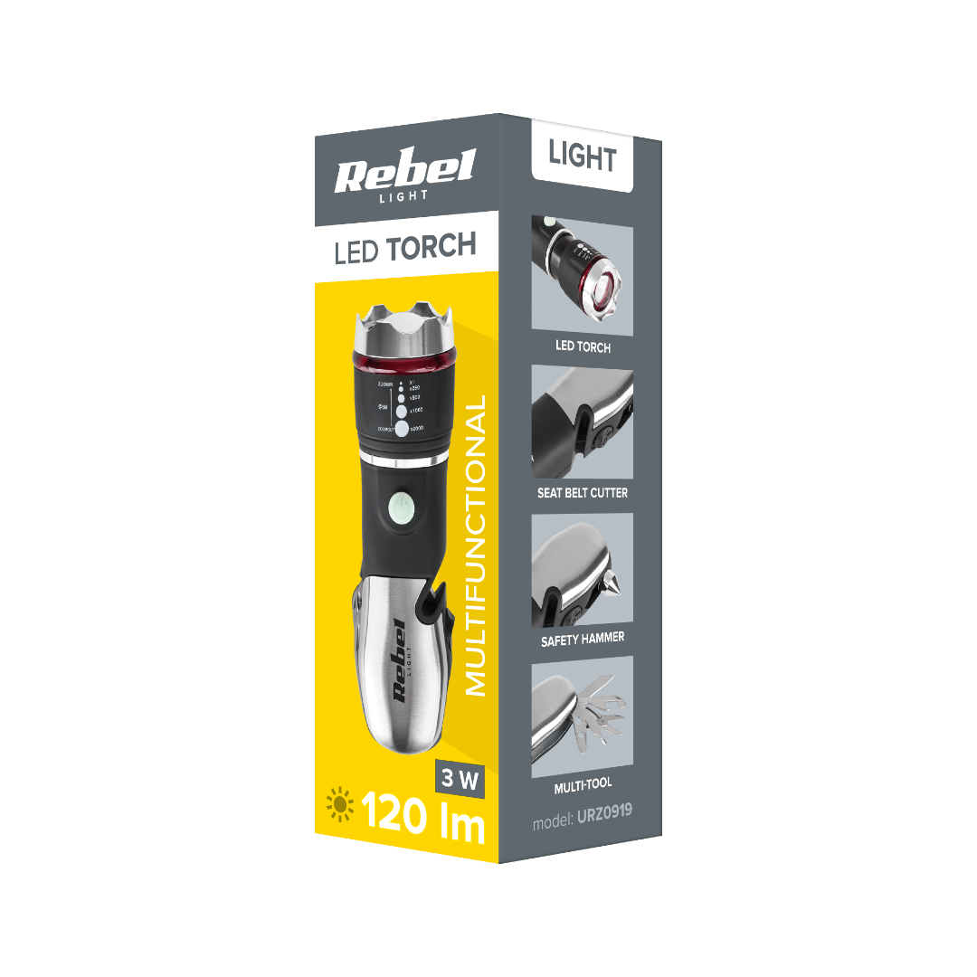 Flashlight + multi-tool - 120 lumens - Battery-powered