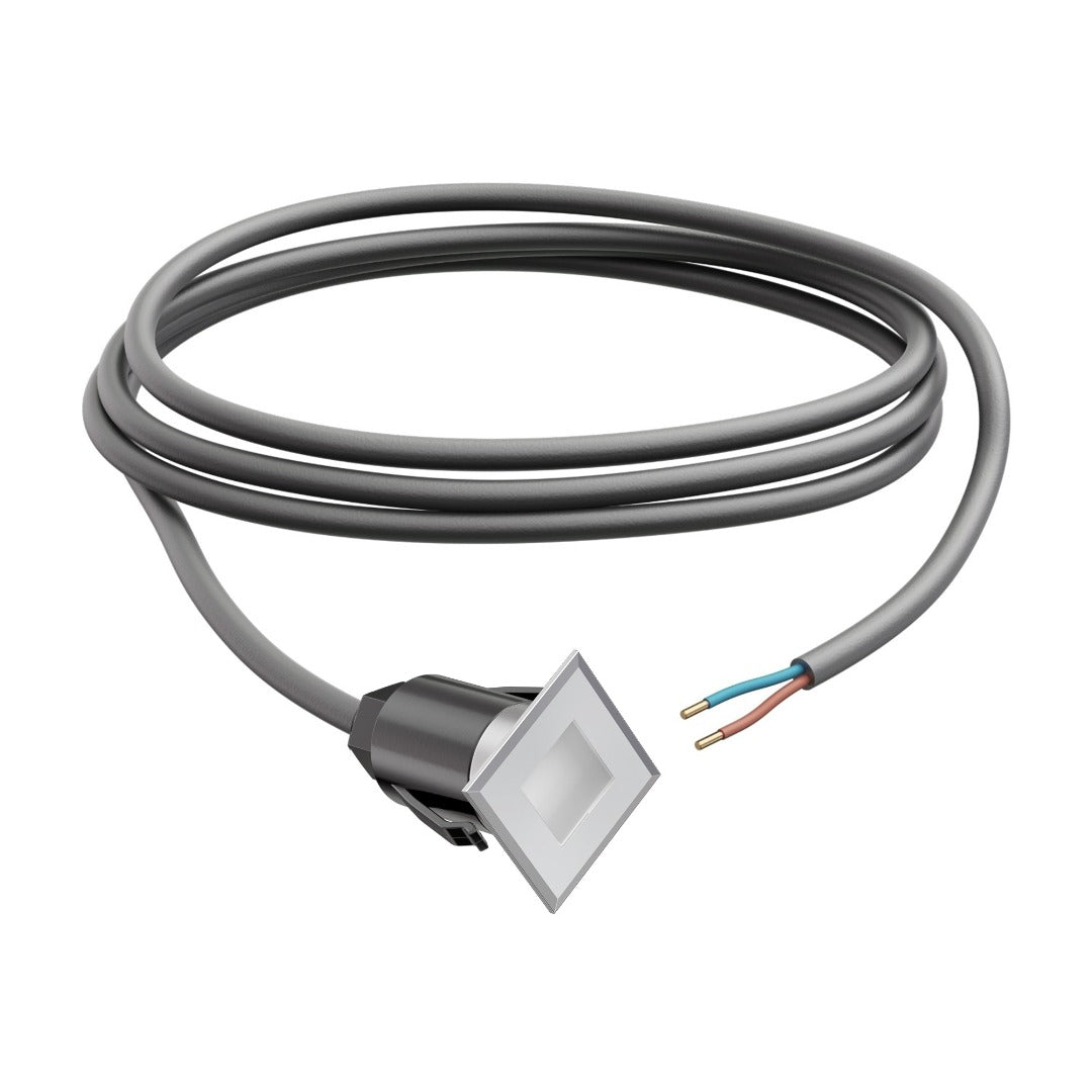 Applique murale carrée à LED pour terrasse - 3,4 x 3,4 cm - 230 V - Blanc chaud