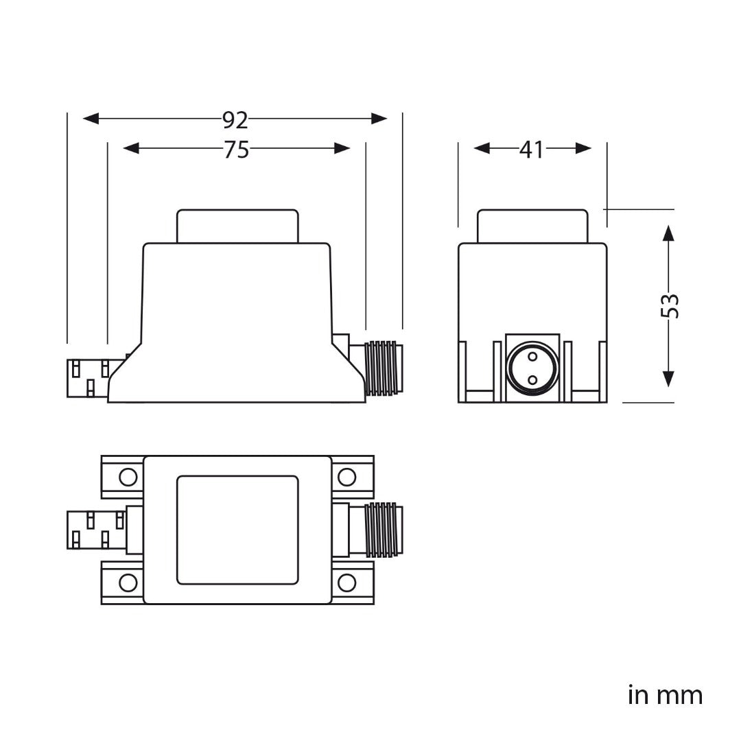 LED patio light, recessed - 40mm - 12V - Warm white - Black