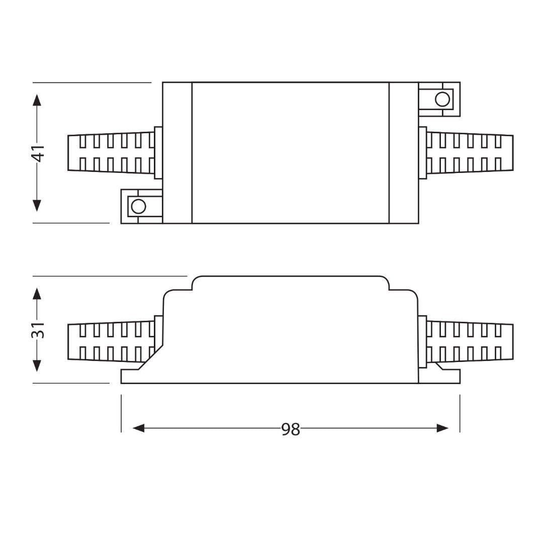 Transformer for garden lighting - 230V to 12V - 12W - IP67