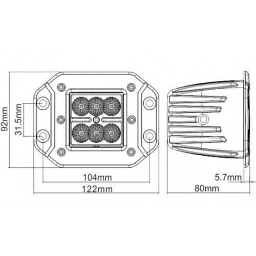 LED SPOT - recessed 4 LED WORK LAMP