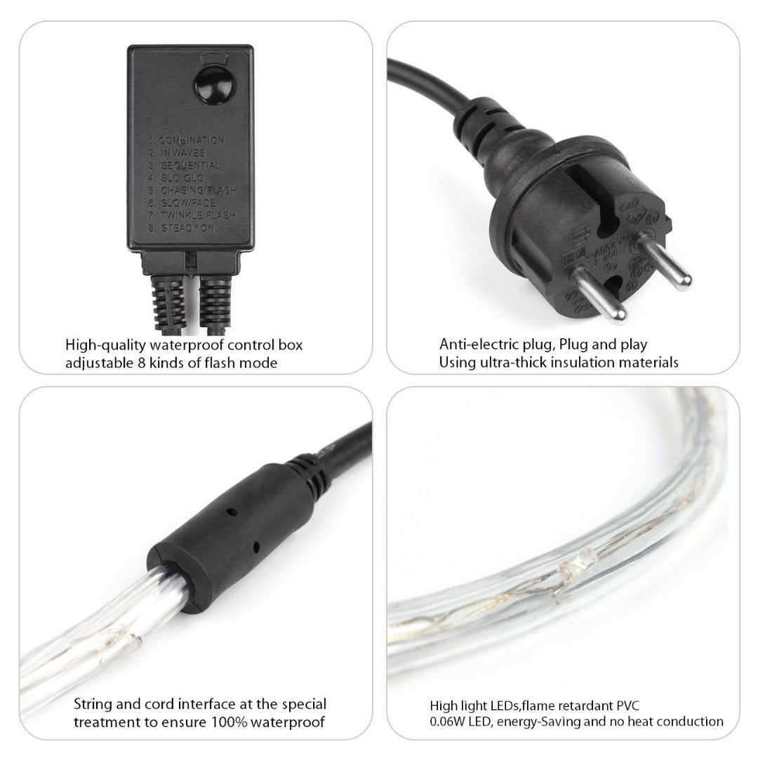 LED lichtslang - 10m - Waterproof - 8 standen - warm wit