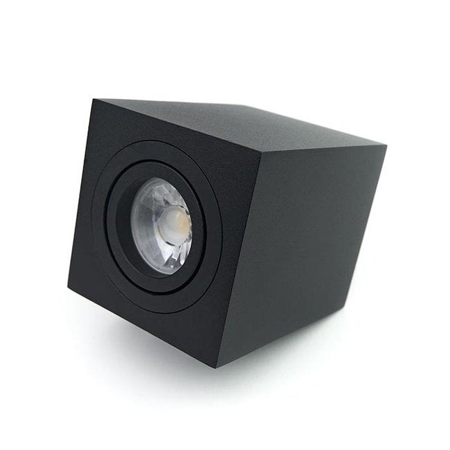 Spot encastré GU10 - 96 mm - Plastique - Forme carrée - Noir