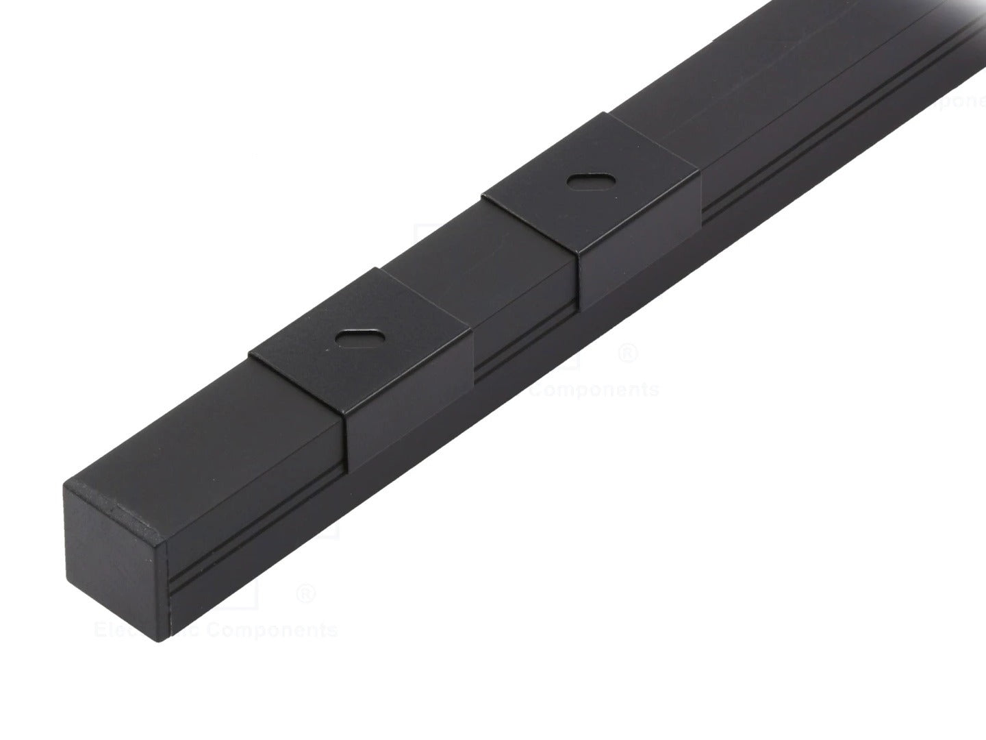 LED profile - black - milky white cover plate - 18 x 18 mm