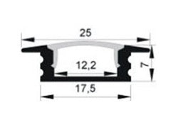 Profilé LED 1 mètre - encastré 7 mm - modèle plat