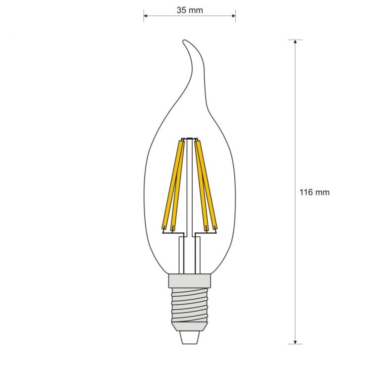 Vlam Retro filament LED-lamp E14 380 lumen 2900 kelvin