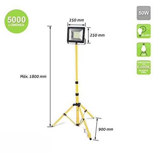 Projecteur LED avec trépied - IP65 - 50 W
