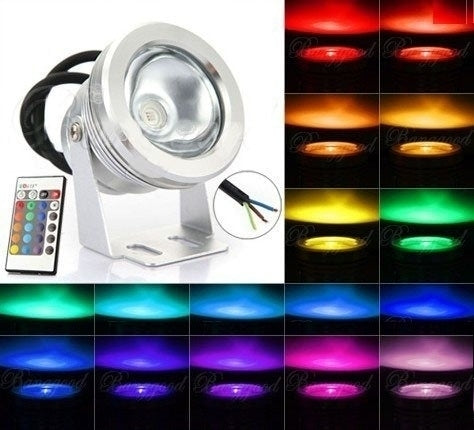 10W LED SPOT light RGB outdoor 12 volt - dimmable