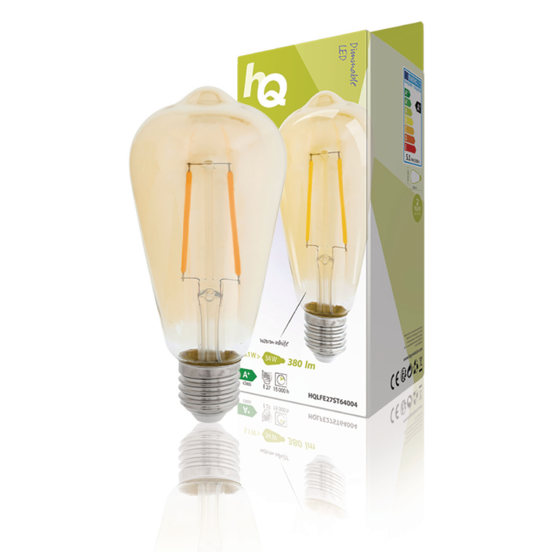 Ampoule LED vintage E27 - 5,1 W - Dimmable - 380 lumens - 2500 K - Haute qualité