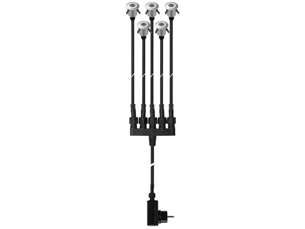 Éclairage LED pour terrasse - Modules ronds - Blanc chaud 3200K - IP67 - Lot de 5