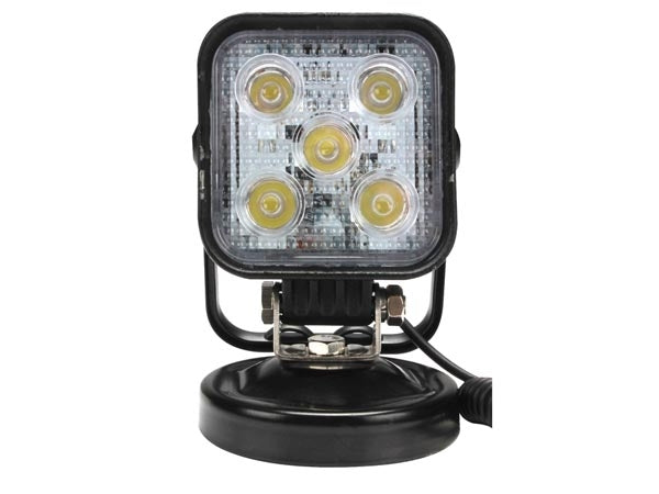 Projecteur LED - 5 x 3 watts - éclairage avant - blanc neutre - tout-terrain - carré - magnétique