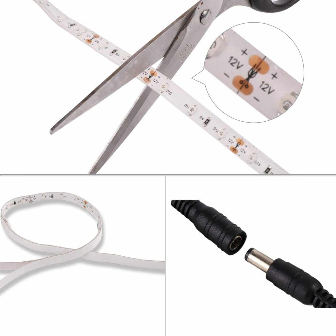 Bande LED de 5 mètres - Blanc chaud - Kit complet - Peut être raccourcie