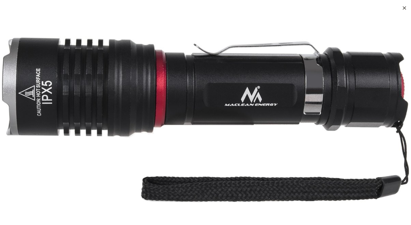 LED flashlight - 900 lumens - USB rechargeable with bike mount - MCE220