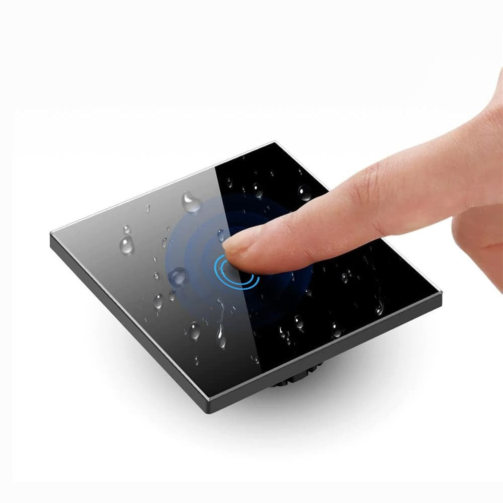 Wall switch with light - Double - Touch control - Black