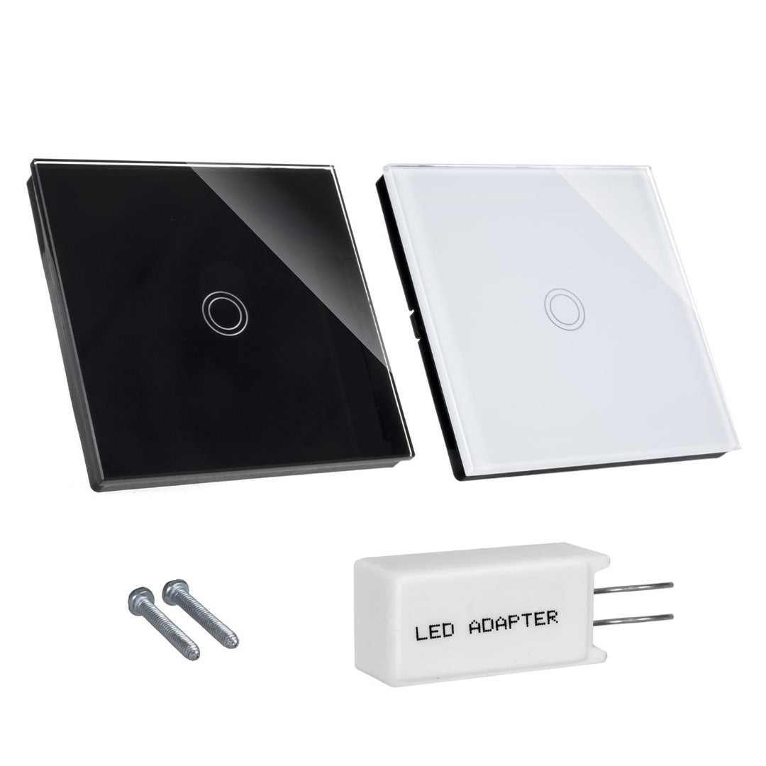 Wall switch with light - Three-way - Touch control - White