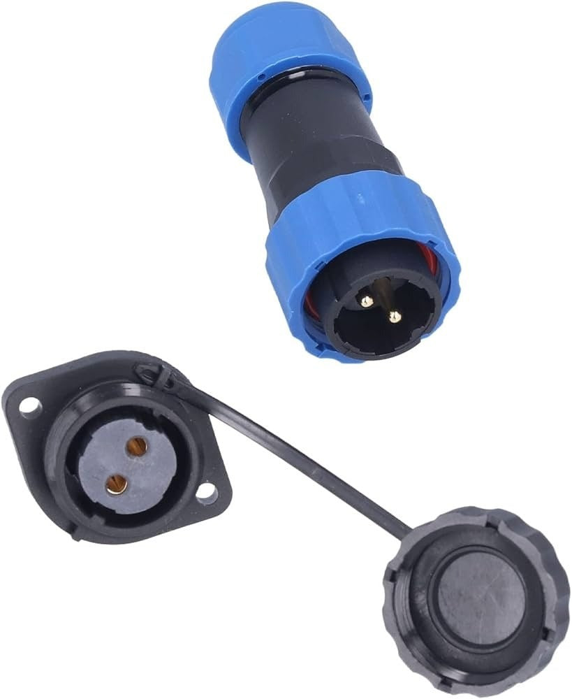 Male + chassis connector - 24V - waterproof cable connector - 3-wire - IP68