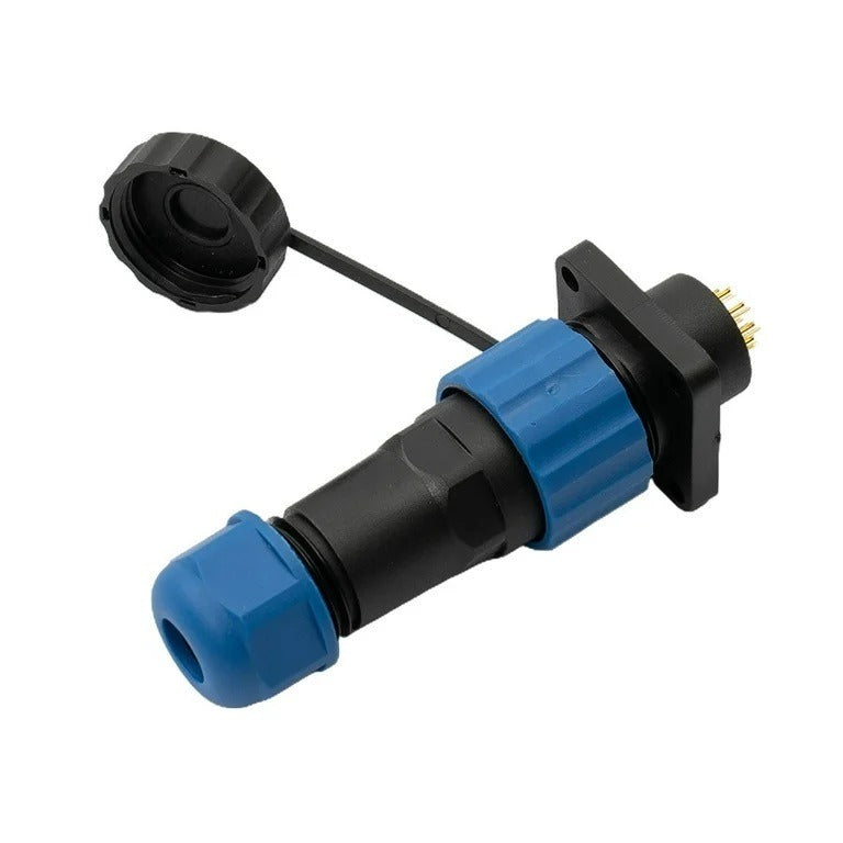 Male + chassis square base - 24V - waterdichte connector - 3 aderig - IP68