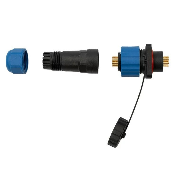 Male + chassis connector - 24V - waterproof cable connector - 5-wire - IP68
