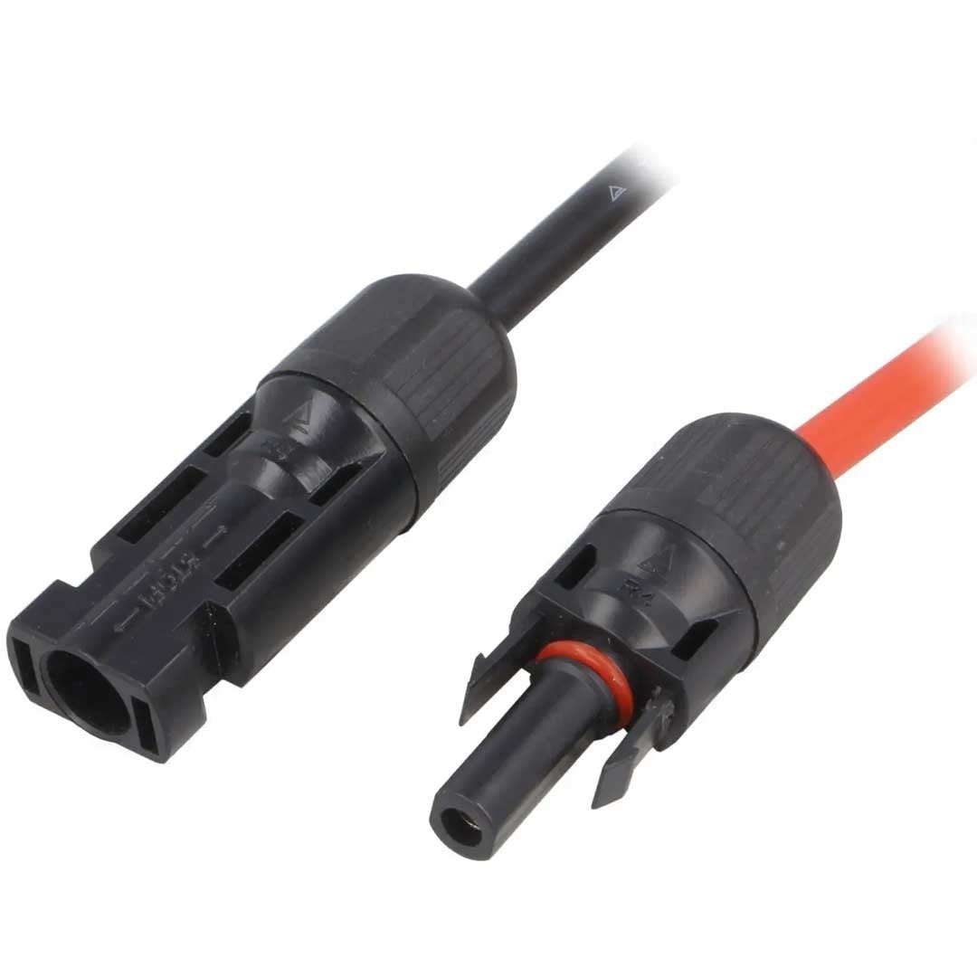 Câble d'extension MC4 - Connecteurs mâle et femelle - 2 mètres - 4 mm