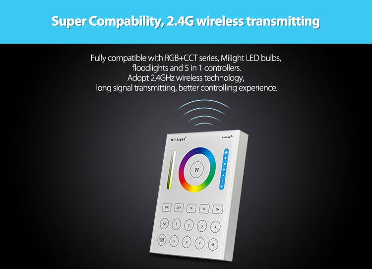 Télécommande intelligente à panneau RGB+CCT 8 zones - B8 Mi-light 2.0