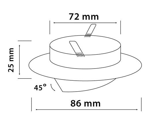 Recessed spotlight MR16 - aluminum - round fixture - brushed - silver/silver 86mm