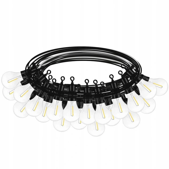 Led prikkabel - 10 meter - 20 lampen - Warm wit - 24V - Filament lampen