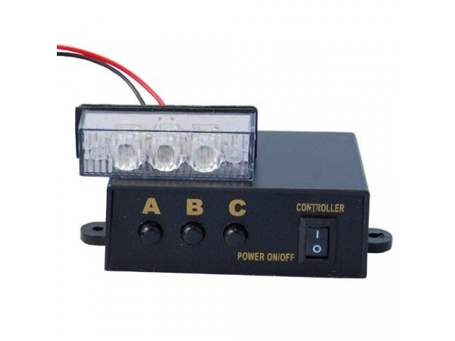 ORANGE 4 X 3 LED Flashing Light 12V - strobe