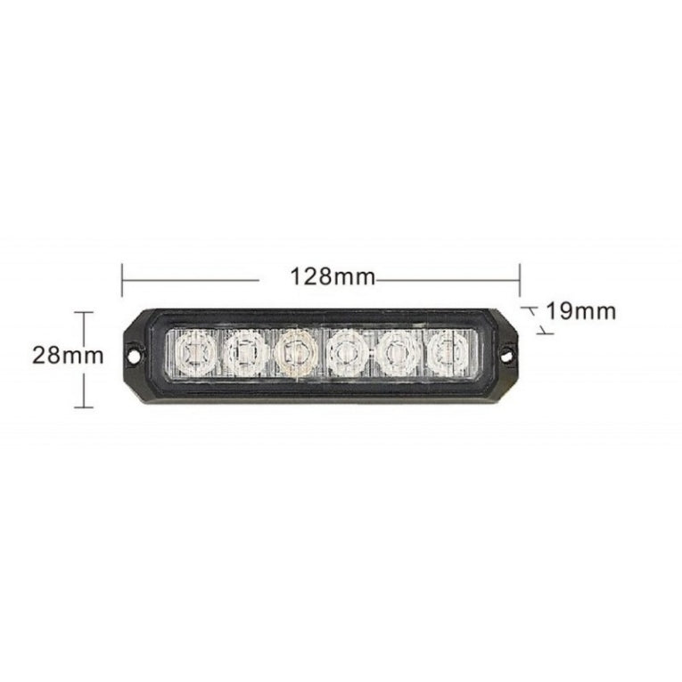 Clignotant de pare-chocs orange - Homologué CE - R65 - 6 LED Compact - Synchronisation