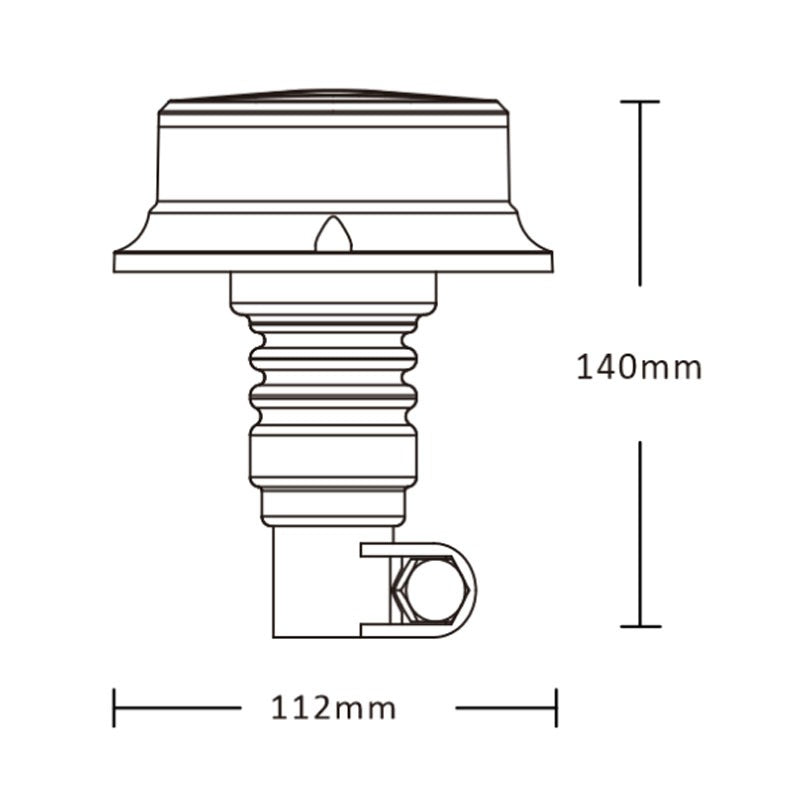 Feu clignotant/stroboscope orange pour toit - 18 LED - R10 / R65 - FLEX