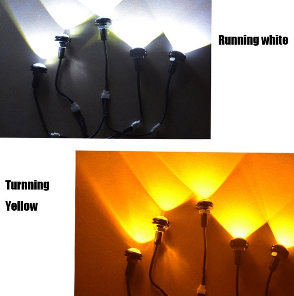 LED 23 mm - Bicolore - Œil d'aigle - ambre/blanc - Étanche - aluminium