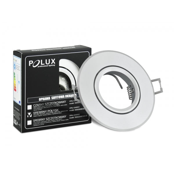 Recessed spotlight GU10 - aluminum - round fixture - polished - silver/silver 95mm