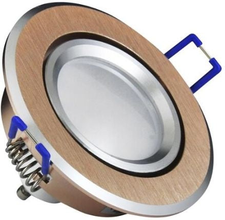 Spot encastré GU10 - aluminium - forme ronde - finition brossée - or/argent 85 mm