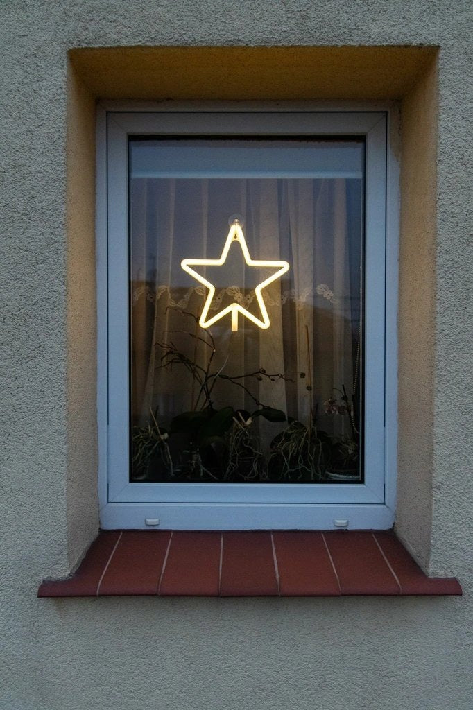 LED Christmas star - Warm white - USB + batteries