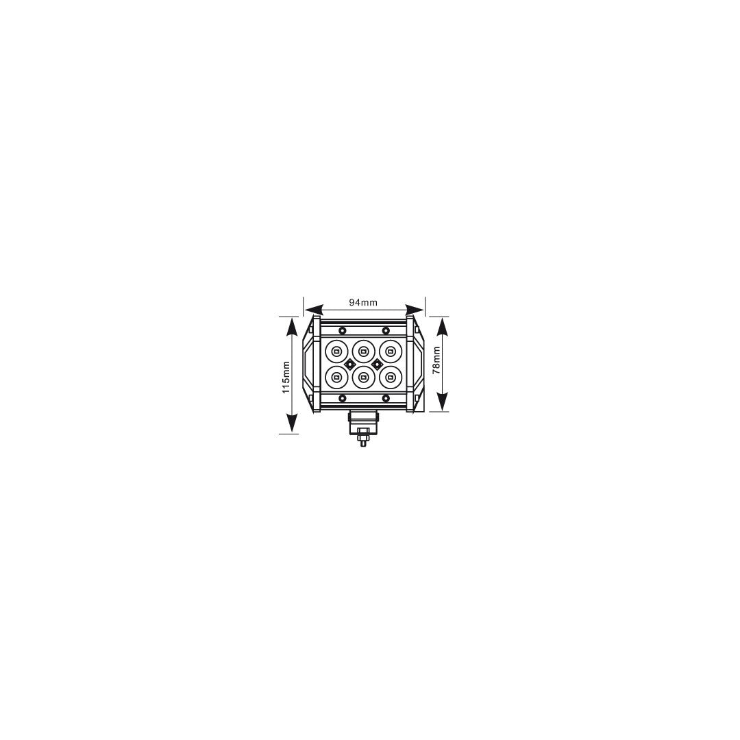 Barre LED - 18 W - Couleur camouflage - 9,4 cm