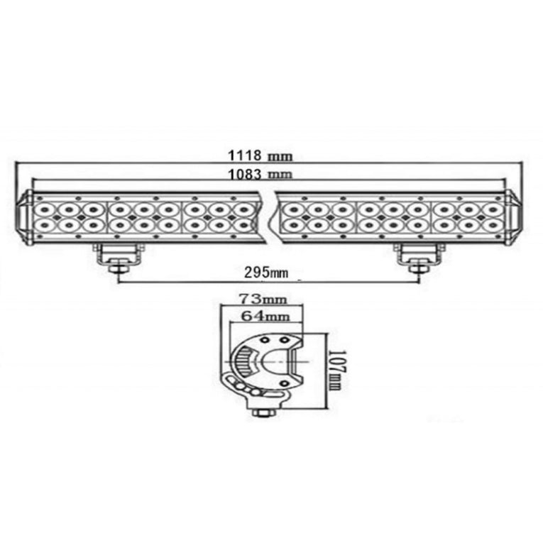 LED bar - 288W - 112cm - 4x4 offroad - 96 LED - WIT 6000K